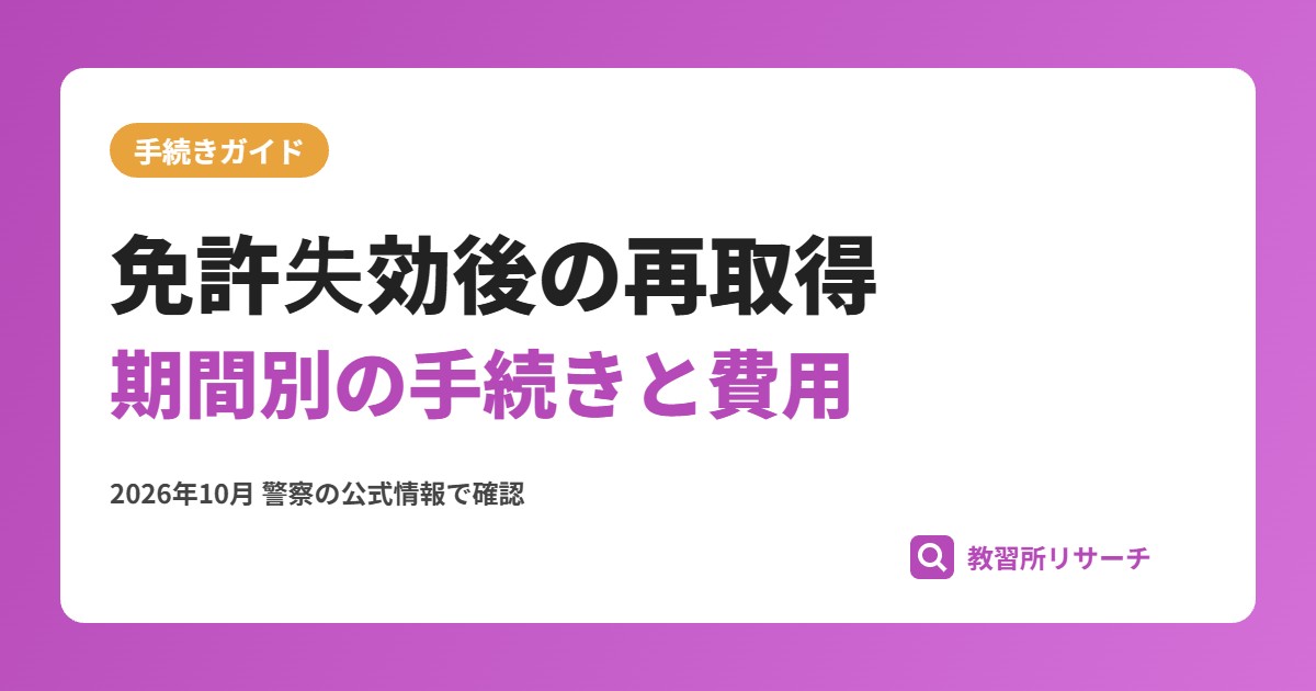 免許失効後の再取得ガイド|失効期間別の手続き・費用と教習所の使い方