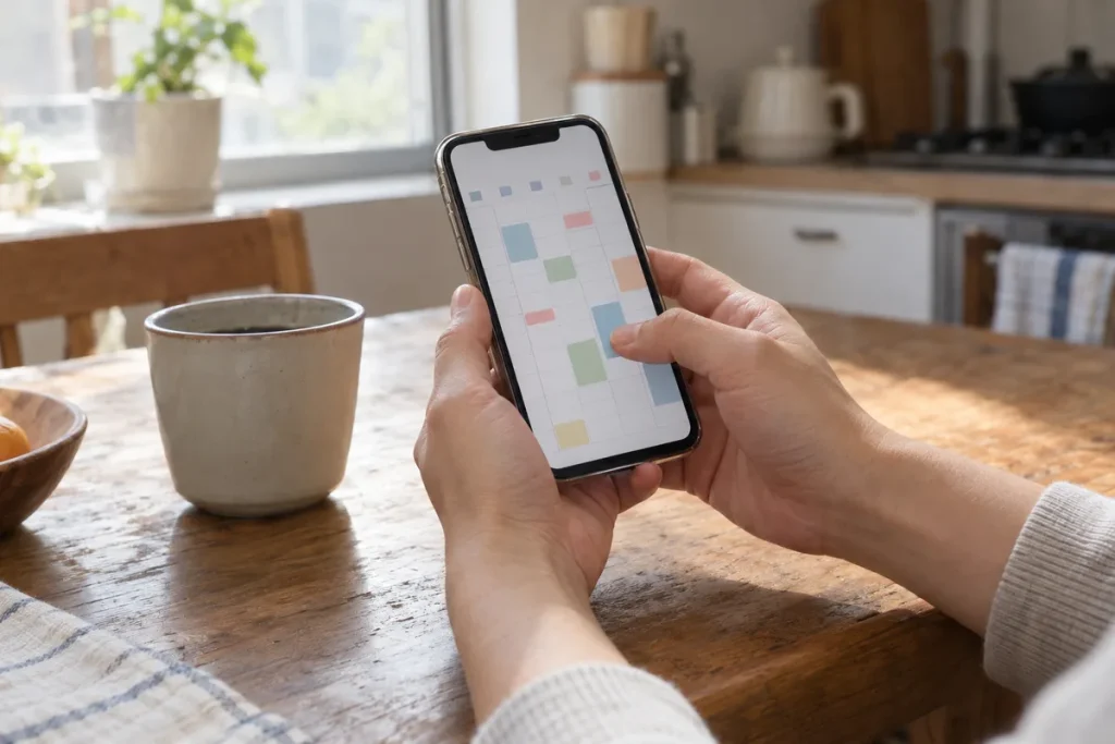 スマートフォンで免許更新を予約するイメージ